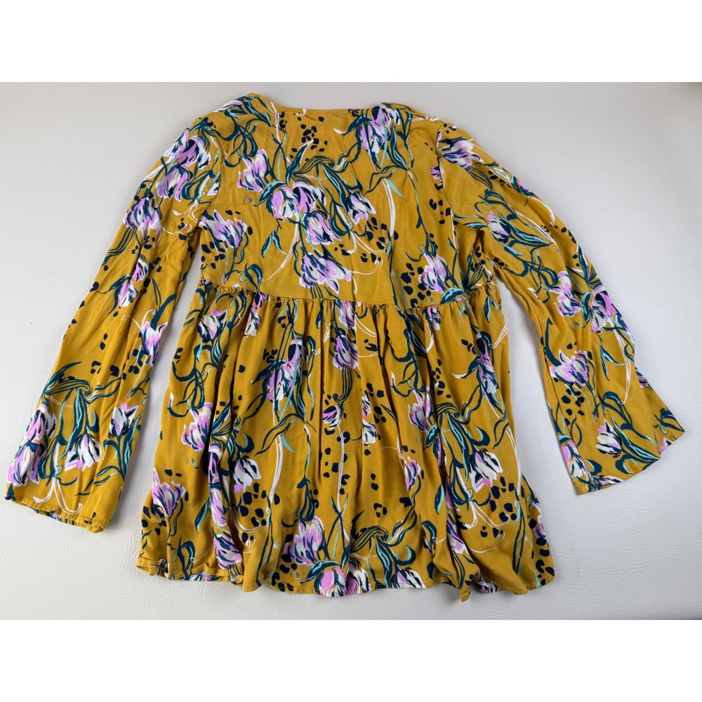 Free People Bella Boho Floral Tunic Top Bell Sleeve Small - Picture 6 of 8